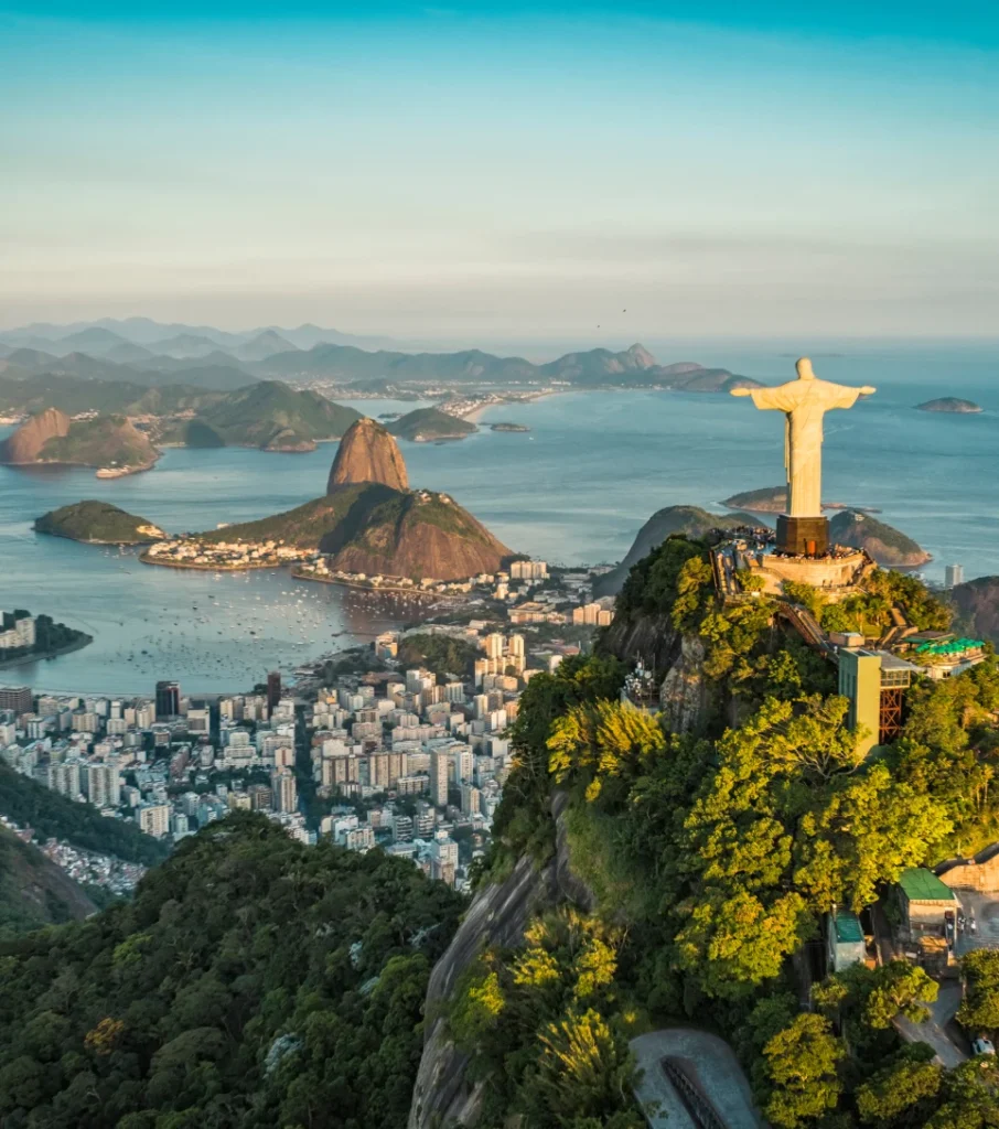 Christ the Redeemer overlooking Rio de Janeiro and Guanabara Bay