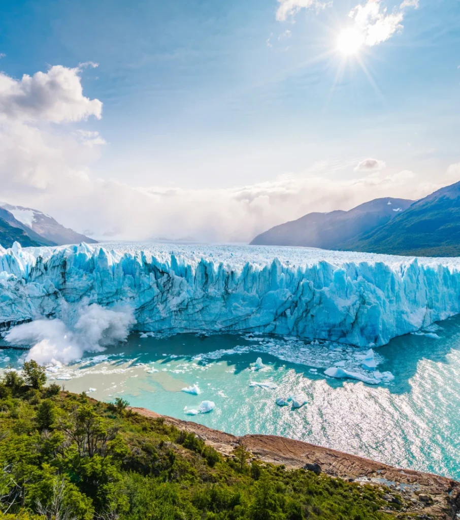 Glacier calving into Lago Argentino, Patagonia