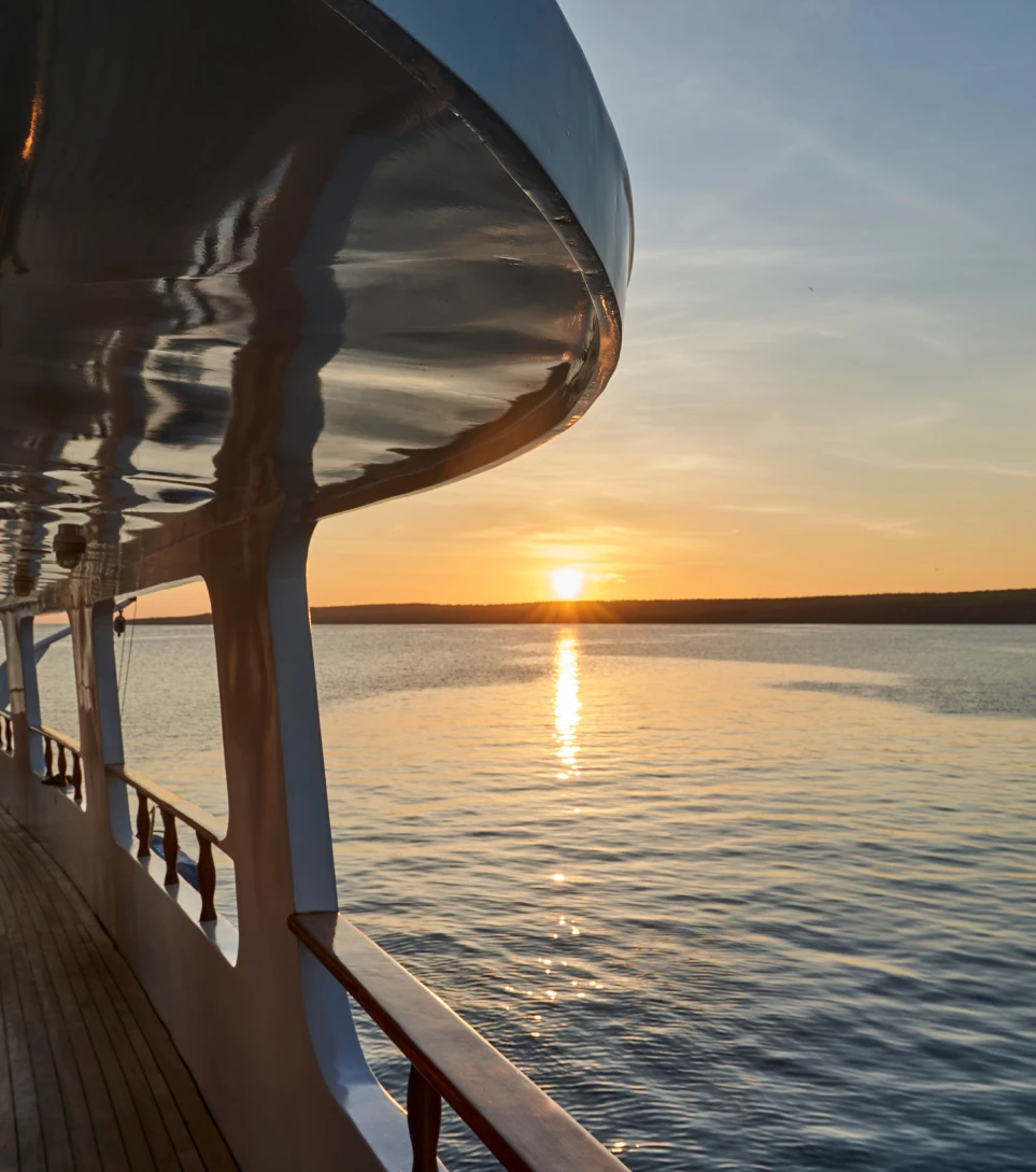 Sunset from an Amazon expedition riverboat deck