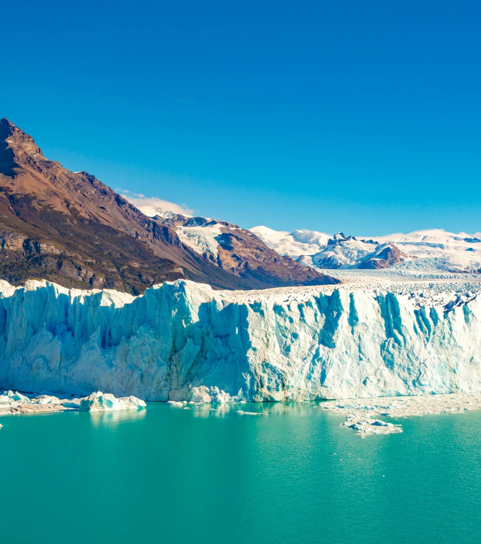 Perito Moreno Glacier face and icy water, Patagonia