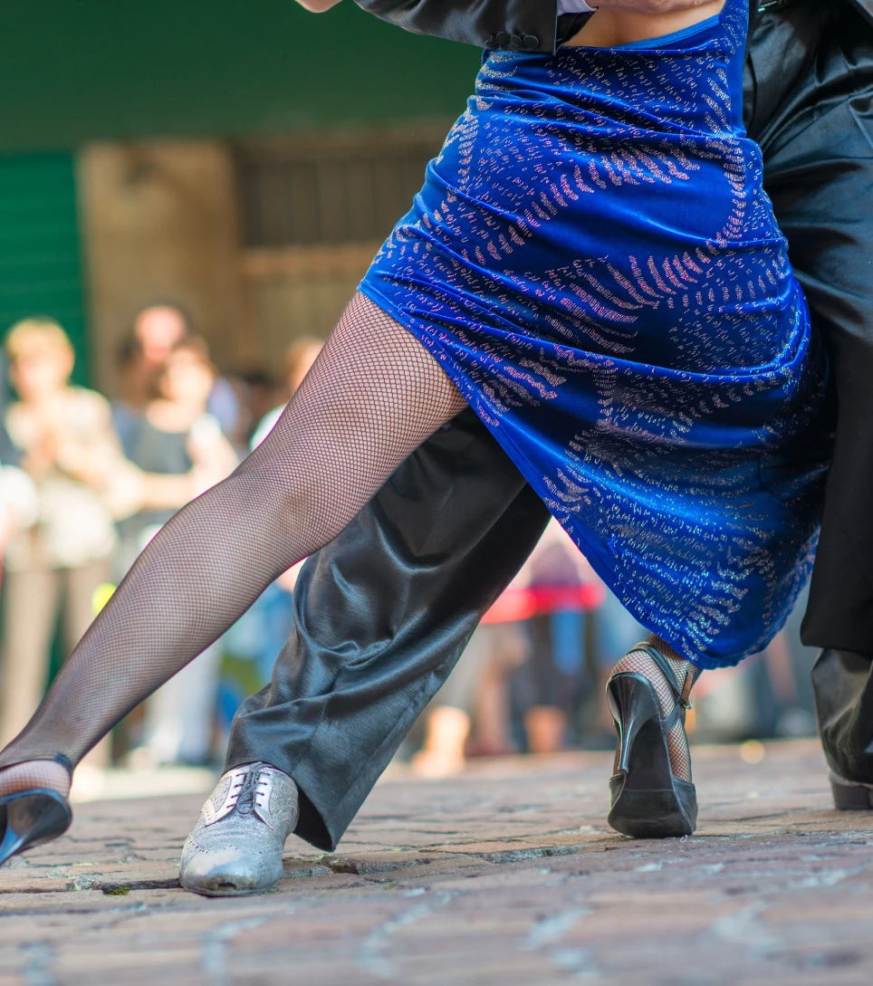 Couple dancing tango in a Buenos Aires milonga