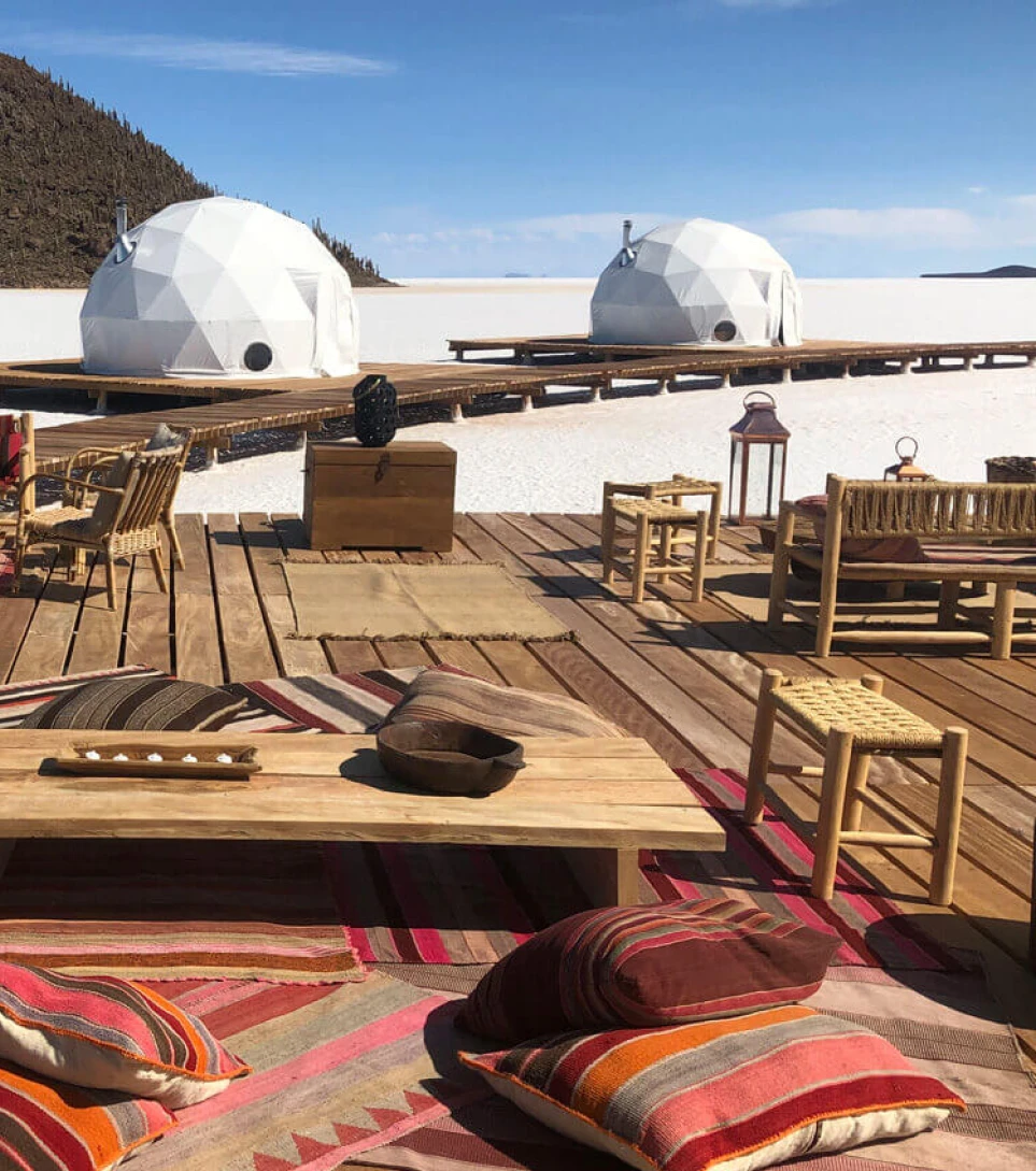 Luxury geodesic dome eco-lodge in the Bolivian desert
